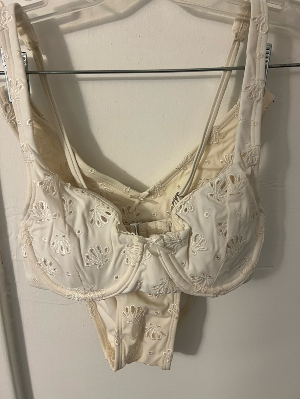 Cream Shell Embroidered Balconette Bikini Set - Picture 2 of 3